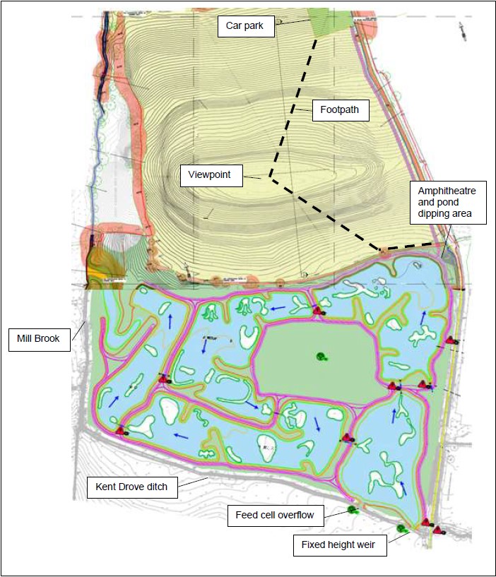 A design graphic of the proposed new wetland